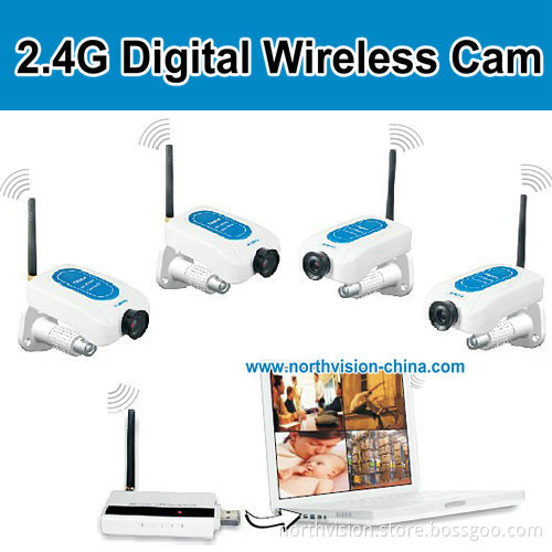 USB Receiver 50meters 4 Wireless Cameras Security Kit
